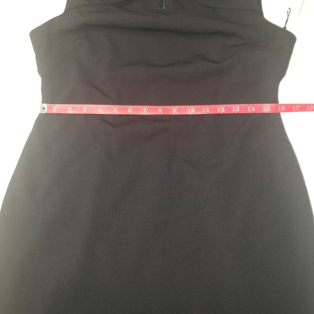 Calvin Klein Dress Women Size 12 Black LBD Draped Cutout Sleeveless Knee Length - Picture 11 of 16